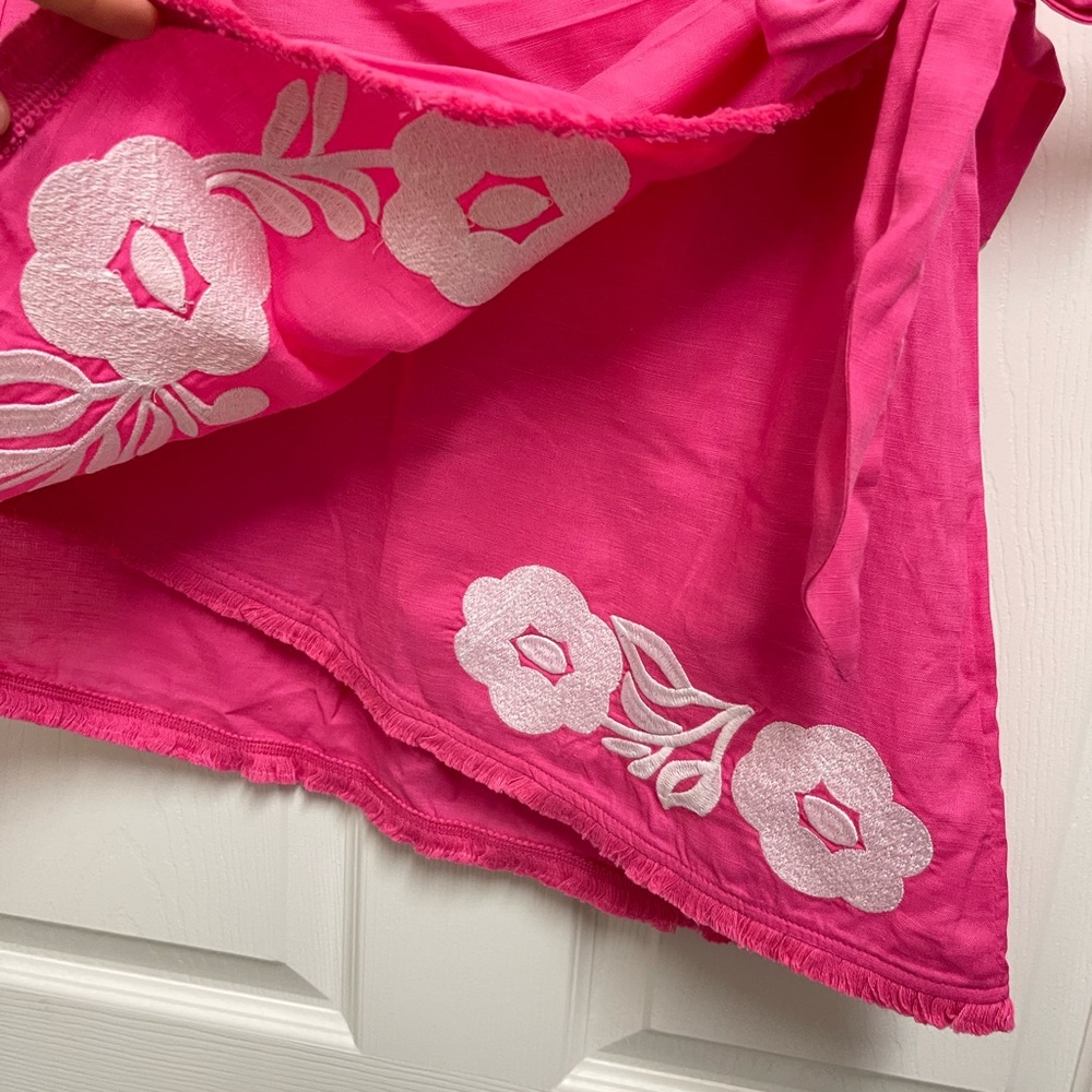 J. Marie Pink Embroidered Wrap Skirt - Picture 3 of 9